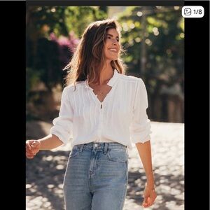 Faherty white Textured Women's Blouse